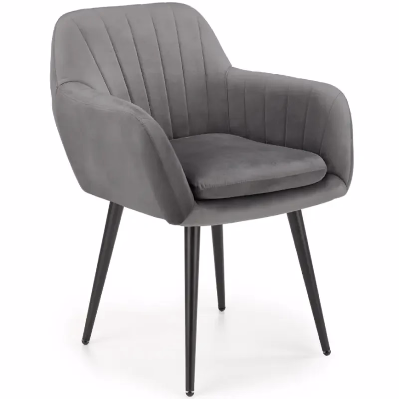 Stolička K429 Velvet/Kov Šedá
