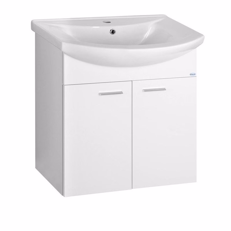 AQUALINE - ZOJA umývadlová skrinka 61,5x74x32,5cm, 2x dvierka, biela 51063