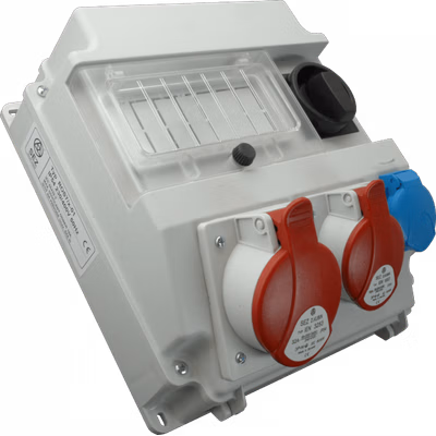 Rozvodnica 7M 16A+32A/400V/4P+1x250V vyp.LP možnosť istenia IP54 - ROS 7/x-42 (SEZ DK)