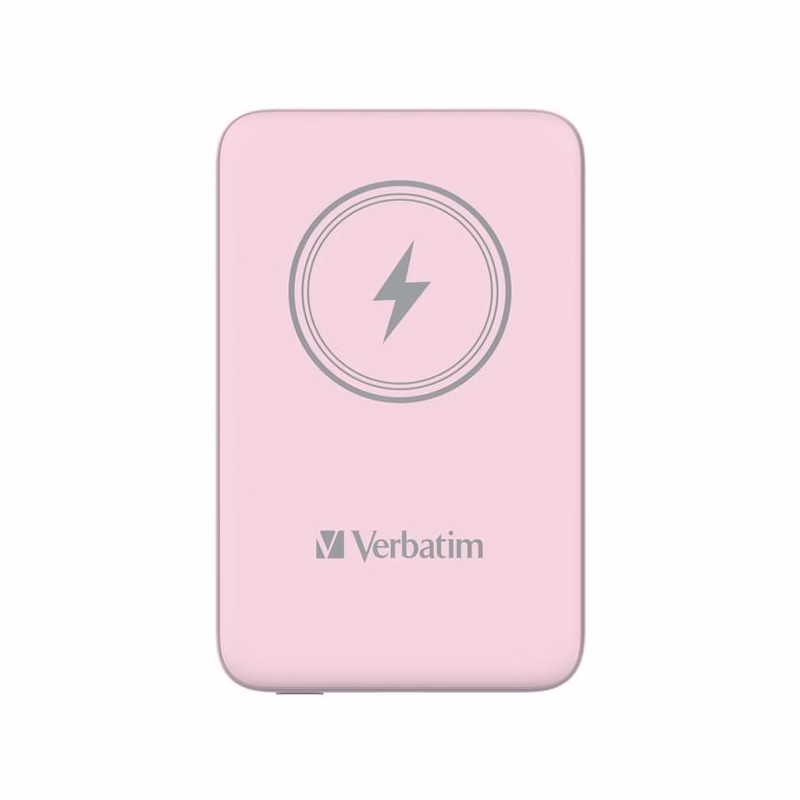VERBATIM Powerbanka Charge 'n' Go, Magnetická, 10000 mAh, USB-C, Ružová