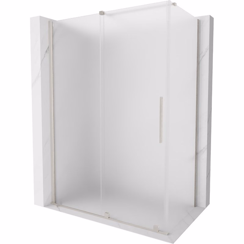 MEXEN/S - Velár sprchovací kút, posuvné dvere 140 x 85, dekor, nikel kartáčovaný 871-140-085-31-97