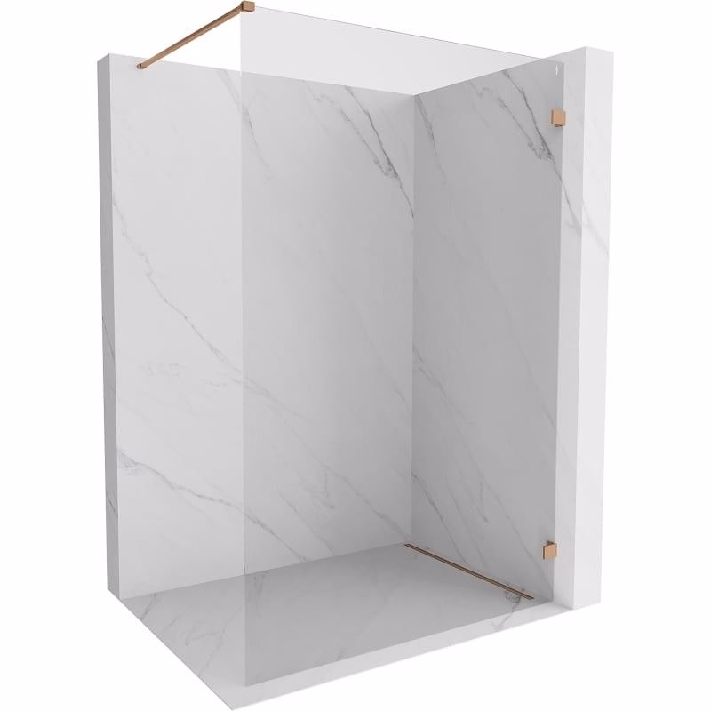 MEXEN/S - Lunar Sprchová zástena WALK-IN pravá 120 x 200, transparent 8 mm, meď kartáčovaná 830-120-000-65-00-P