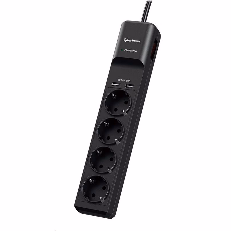 CyberPower Surge Buster ™ 4 zásuvky, 2xUSB, 1.8m, German, New