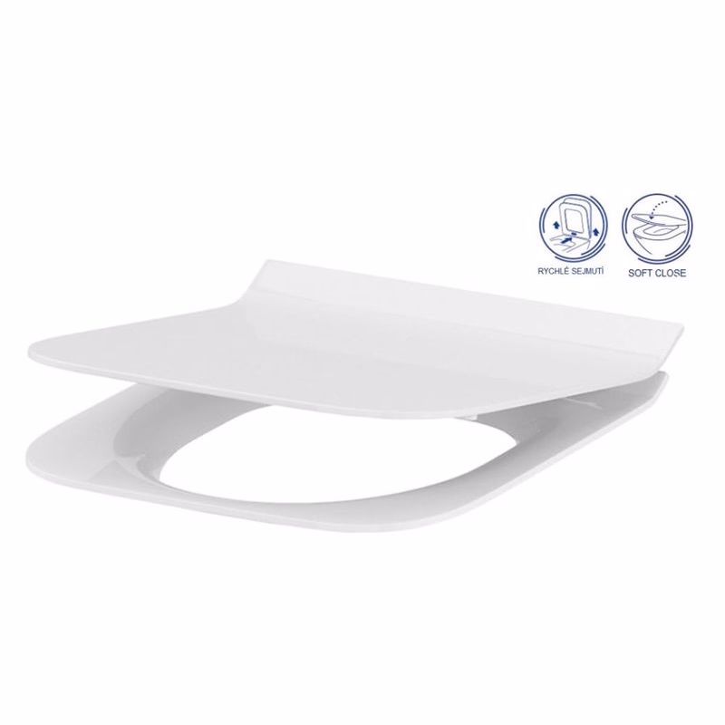 CERSANIT - WC SEDADLO CREA ŠTVOREC DUROPLAST ANTIB. SoftClose / JEDNO TLAČIDLO K98-0178