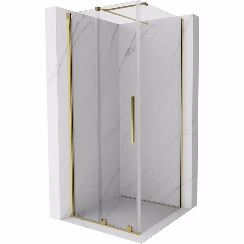 MEXEN/S - Velár sprchovací kút 90 x 90, transparent, zlatá 871-090-090-01-50