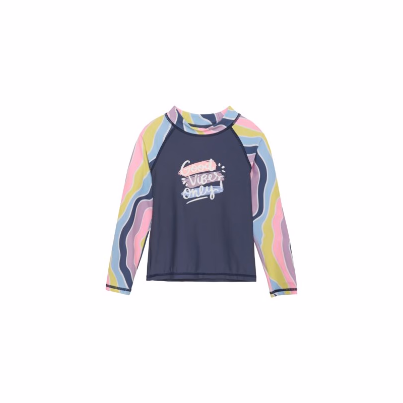 Dievčenské tričko na kúpanie COLOR KIDS T-shirt L S W. Chest Print, lavender mist