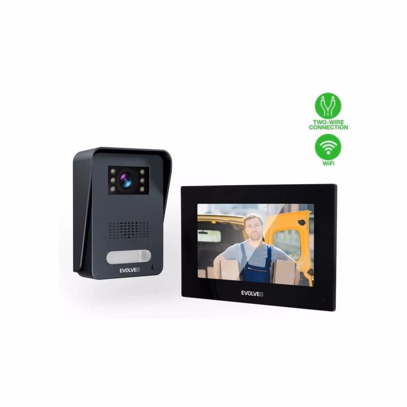 EVOLVEO DoorPhone AP1-2 drôtový videotelefón s aplikáciou čierny