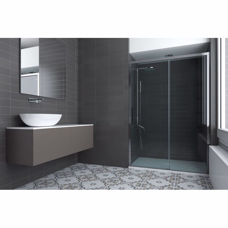 FORTE - Sprchové dvere URBAN ESSENCE N1FS - Farba rámu zásteny - Hliník ossidato, Rozmer A - 140, Smer zatváranie - Ľavé (SX), Výplň - Číre bezpečnostné sklo - 6 mm BEN14SXA1