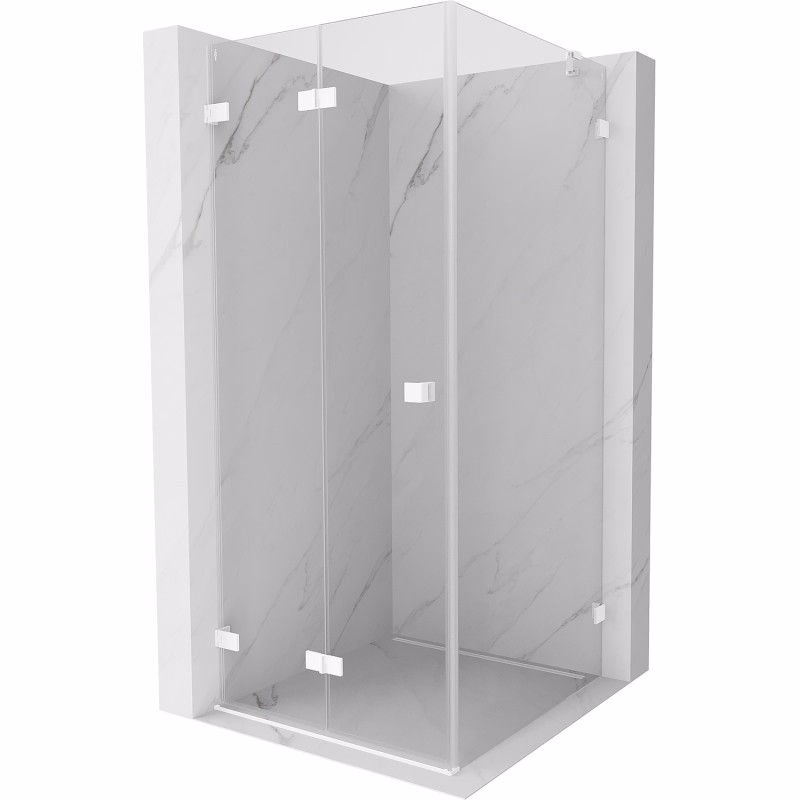 MEXEN/S - Lunar-F sprchovací kút skladacie dvere ľavá 70 x 70, transparent, biela 836-070-070-20-00-L