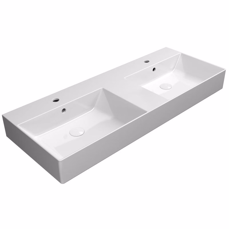 GSI - KUBE X keramické dvojumývadlo 120x47cm, biela ExtraGlasse 9425111