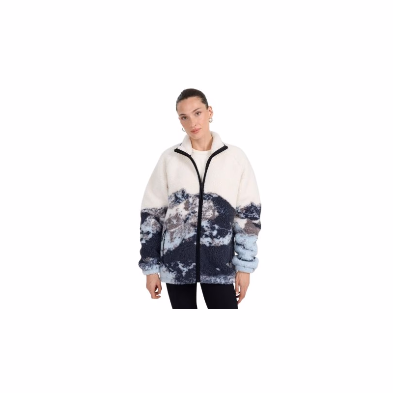 Dámska flisová mikina so zipsom 4F FLEECE U351-WAW25TFLEU351-90A-MULTICOLOUR ALLOVER