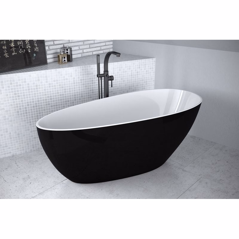 BESCO - Voľne stojaca vaňa GOYA (SALERMO) - Farba - Čierna / biela, Rozmer vane - 142 × 62 cm VANSAL14BW