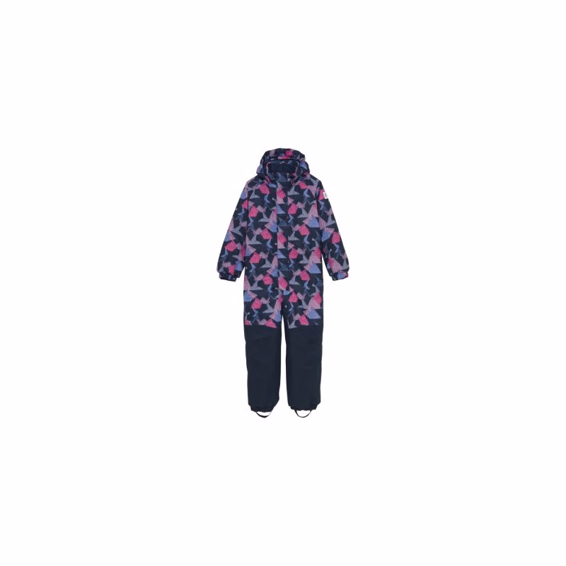 Dievčenský zimný overal COLOR KIDS Coverall - AOP W. Contrast-741651.5381-Pink Glo
