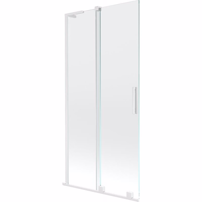 MEXEN/S - Velar L dvojkrídlová posuvná vaňová zástena 95 x 150, transparent, biela 896-095-003-01-20