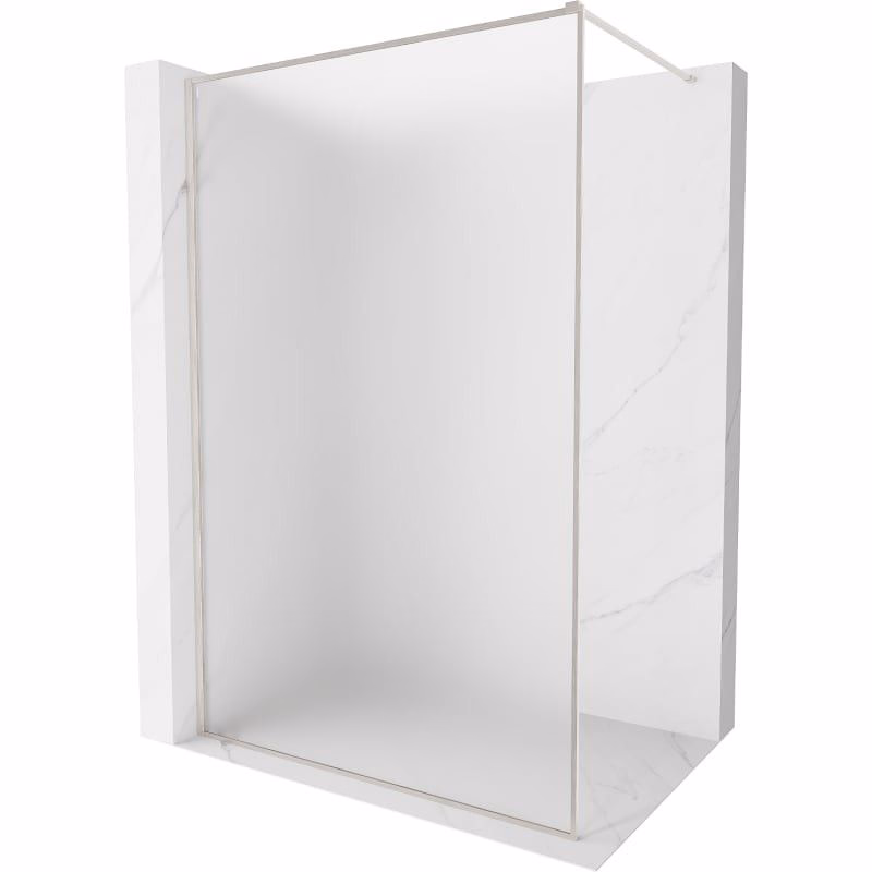 MEXEN/S - Kioto-F Sprchová zástena WALK-IN s rámom 90 x 202, dekor 8 mm, nikel kartáčovaný 800-090-104-97-30