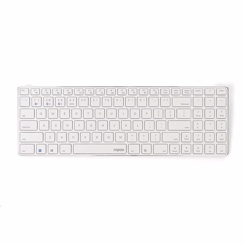 RAPOO klávesnica E9100M, bezdrôtová, Ultra-slim, CZ/SK, biela