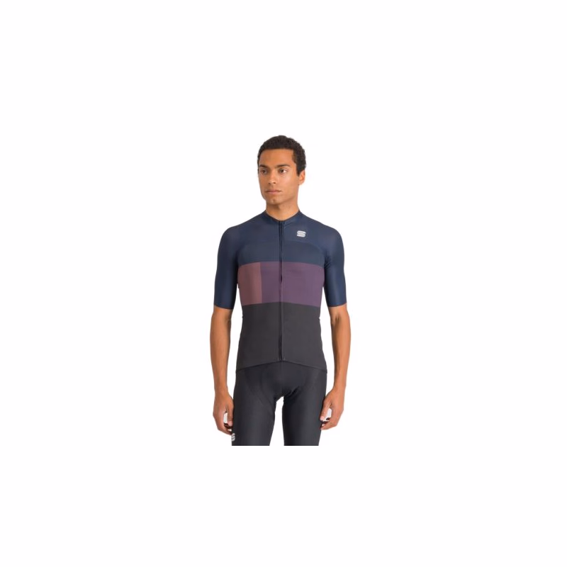 Pánsky cyklistický dres s krátkym rukávom SPORTFUL Snap jersey, black galaxy blue