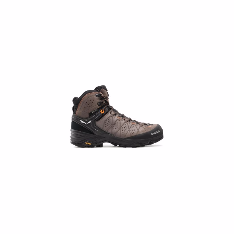 Pánska členková turistická obuv SALEWA Alp Trainer 2 Mid GTX M wallnut fluo orange