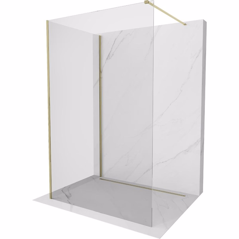 MEXEN/S - Kioto Sprchová zástena WALK-IN 110 x 90, transparent, zlatá 800-110-212-50-00-090