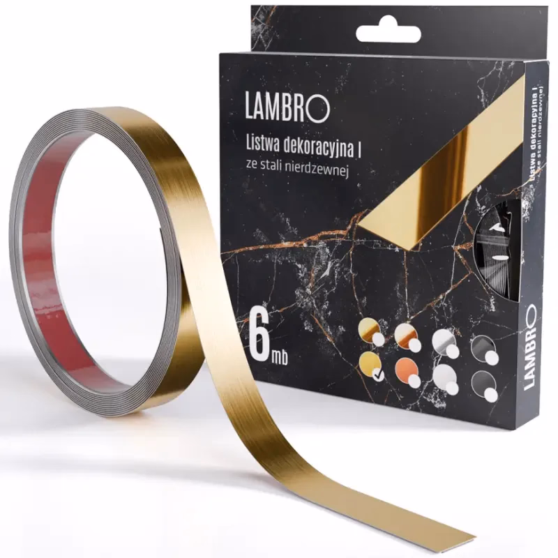 Samolepiaca dekoratívna lišta v rolke 2 cm zlatá 6 bm mat