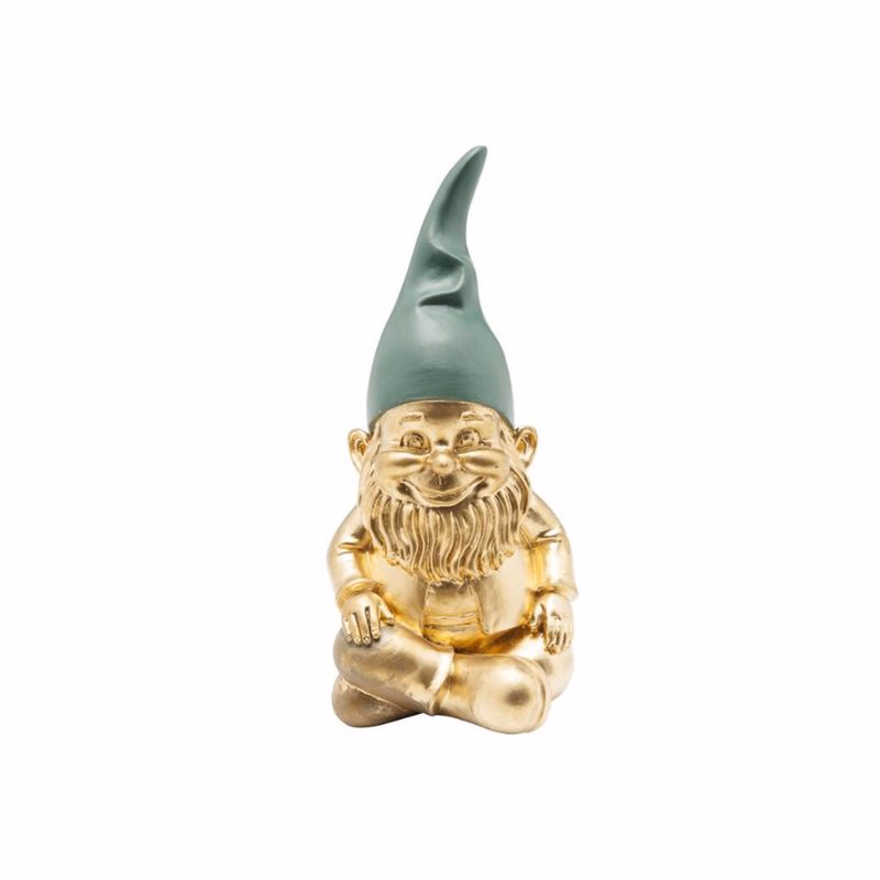 Zwerg dekoračná figurka zlatá/zelená 19cm