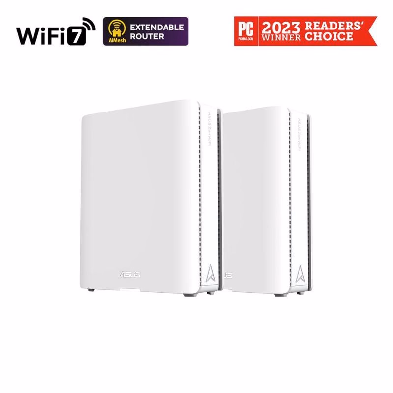 ASUS ZenWifi BQ16 2-pack, WiFi7 Extendable Router, AiMesh, 2x WAN/LAN, 3x LAN, 1x USB 3.0