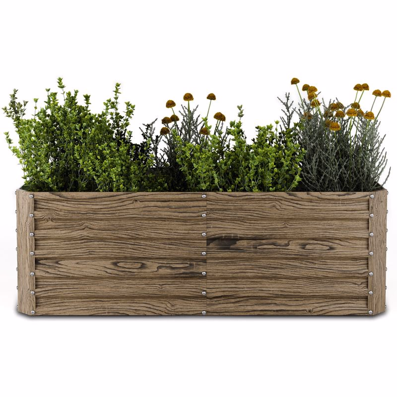 Blumfeldt High Grow Straight vyvýšený záhon, 972 L, Ergonomický, Odolný voči poveternostným vplyvom, Otvorená základňa