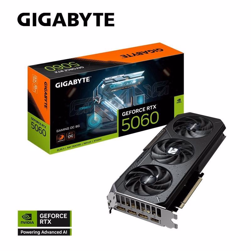 GIGABYTE VGA NVIDIA GeForce RTX 5060 GAMING OC 8G, 8G GDDR7, 3xDP, 1xHDMI