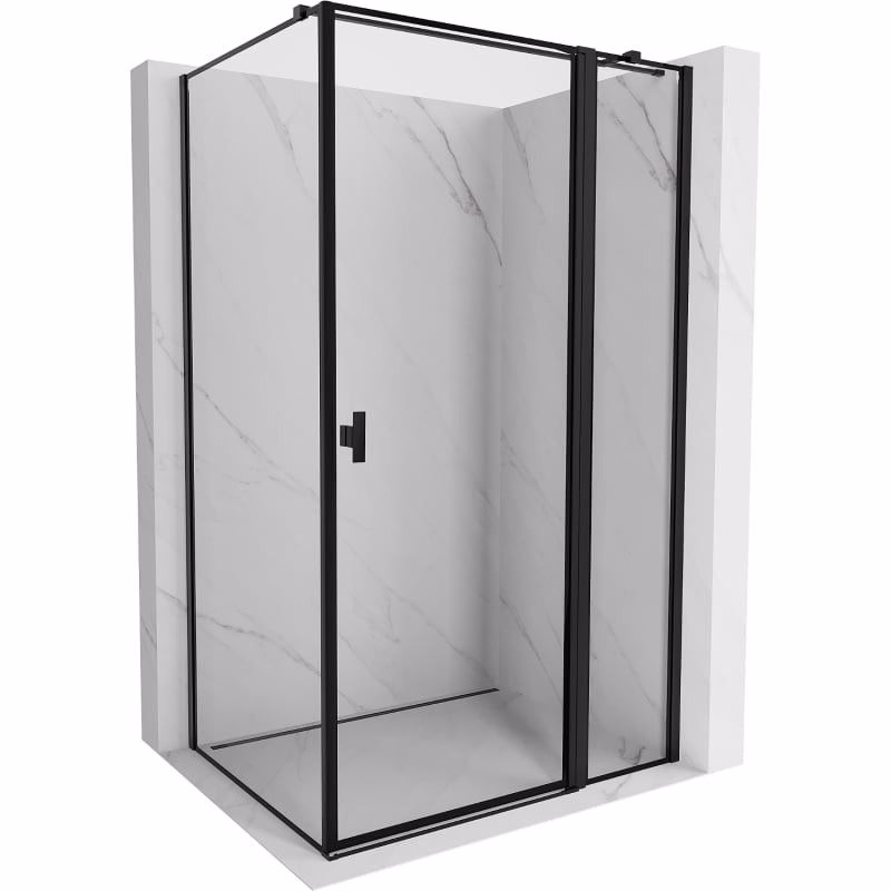 MEXEN/S - Mist T sprchovací kút dvere krídlové pravá 80 x 90, čierny okraj, čierna 8A4T-080-090-70-70-P