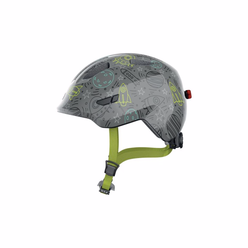 Juniorská cyklistická prilba ABUS Smiley 3.0 LED grey space S