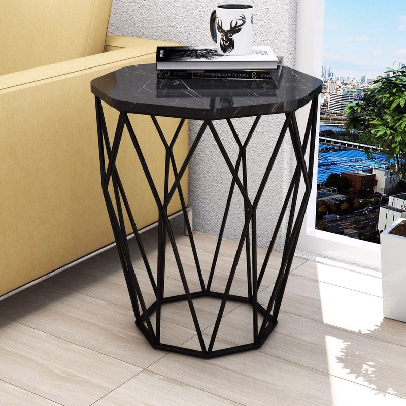 Príručný stolík / Odkladací stolík Sofya - Black Marble