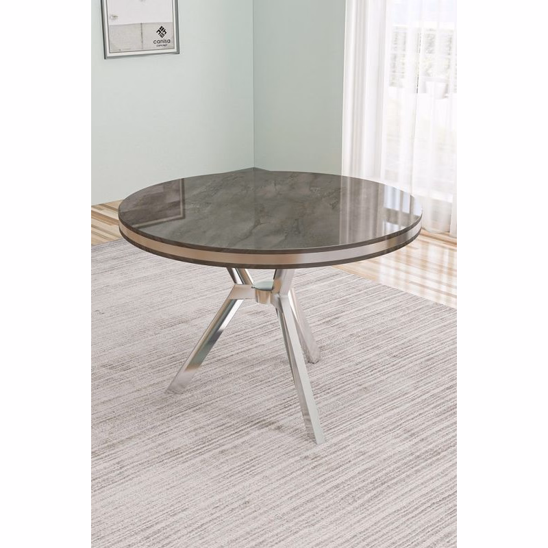 Jedálenský stôl Mos - Anthracite, Chrome