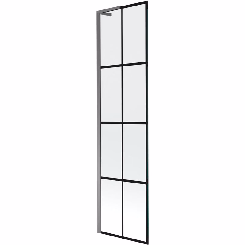 MEXEN/S - Next L vaňová zástena FIX 50 x 150, čierna vzor, grafit metal 895-050-000-03-77-95