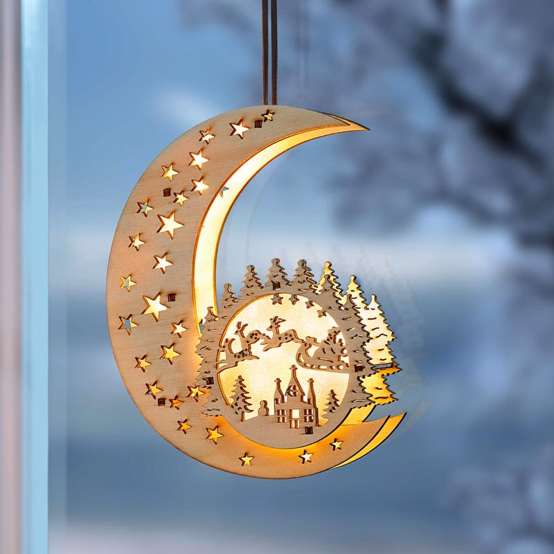 LED drevená dekorácia Magic Moon