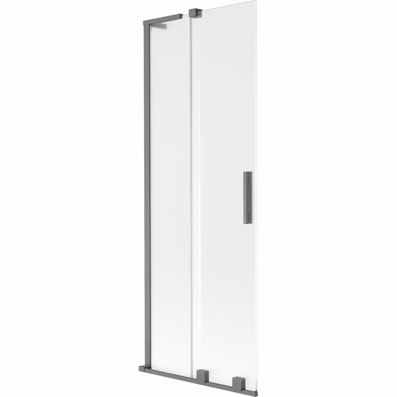 MEXEN/S - Velar L dvojkrídlová posuvná vaňová zástena 75 x 150, dekor, grafit metal 896-075-003-31-95
