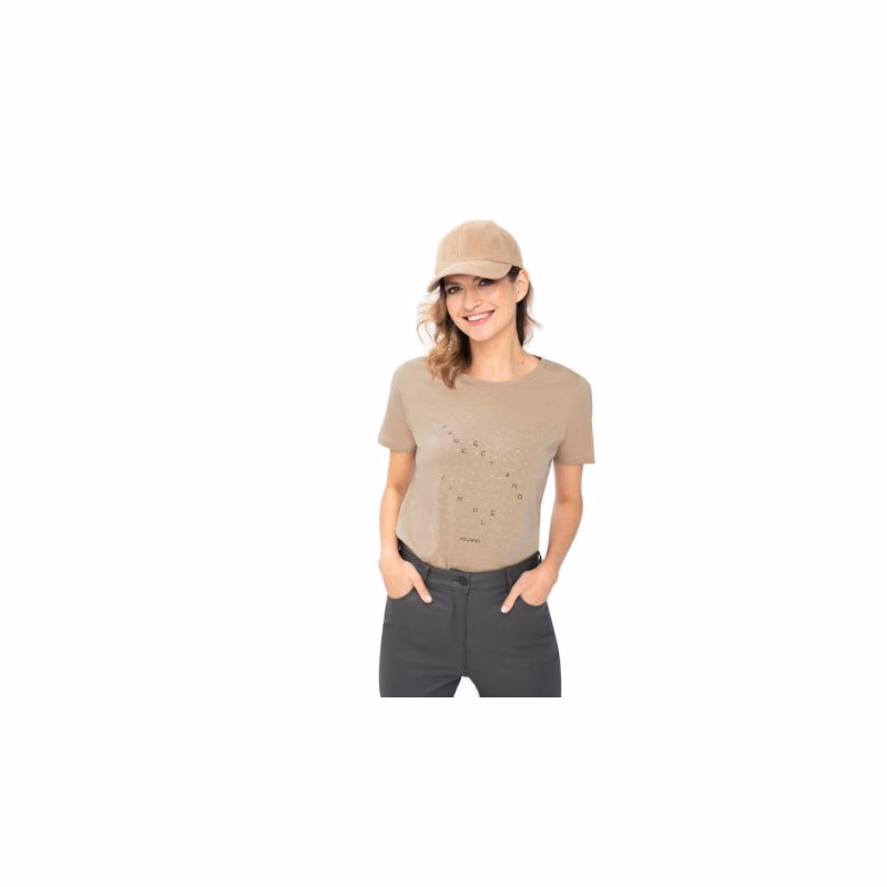 Dámske tričko s krátkym rukávom VOLCANO T-PERFECT-501-BEIGE