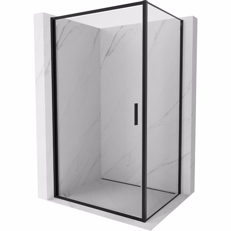 MEXEN/S - Exo sprchovací kút dvere krídlové 85 x 100, transparent, čierna 817-085-100-70-00