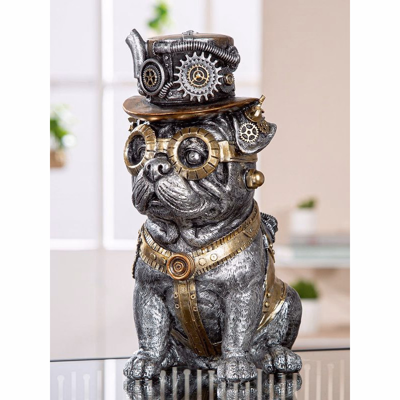 Figúrka mopsa Steampunk Mops, 26 cm