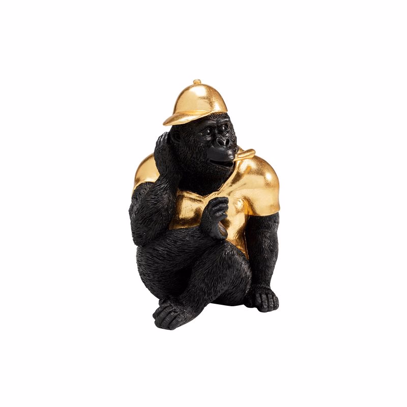 Glam Gorilla dekorácia čierno-zlatá 26 cm