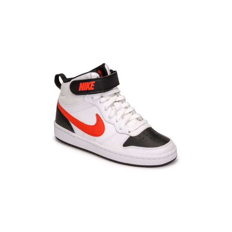 Chlapčenská rekreačná obuv NIKE Court Borough Mid 2 white black university red