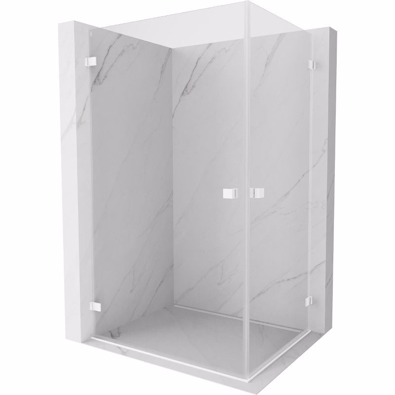 MEXEN/S - Lunar-B Duo sprchovací kút dvere krídlové 95 x 85, transparent, biela 832-095L-085P-20-00