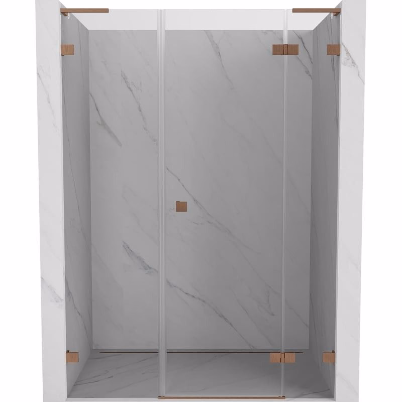 MEXEN/S - Lunar L sprchové dvere krídlové pravé 125, transparent, meď kartáčovaná 834SL-125-050-65-00-P