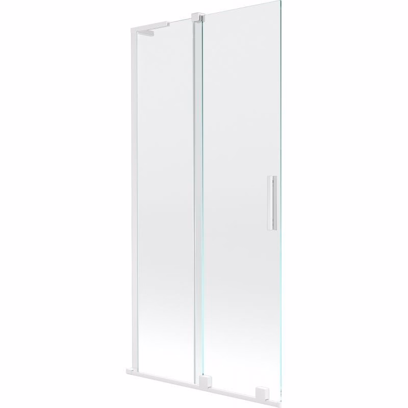 MEXEN/S - Velar L dvojkrídlová posuvná vaňová zástena 90 x 150, transparent, biela 896-090-003-01-20