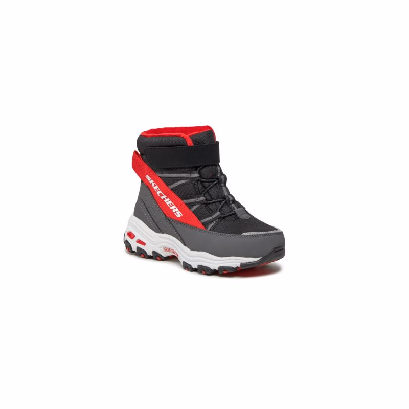 Chlapčenské členkové zimné topánky SKECHERS D Lites Mid black red