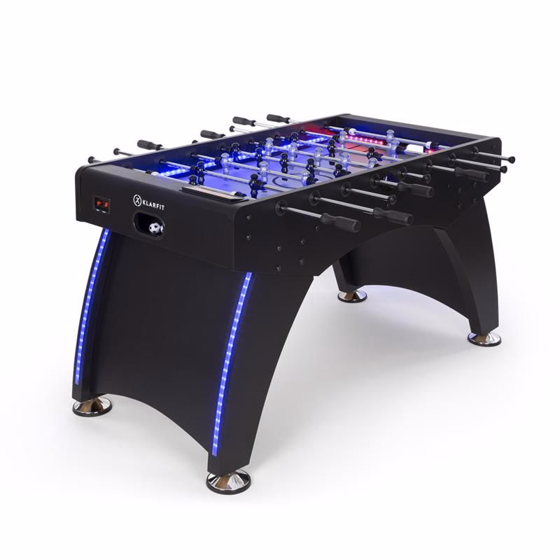 KLARFIT Arrowhead, stolný futbal, 117 x 68, LED osvetlenie, automatické počítanie gólov, čierny