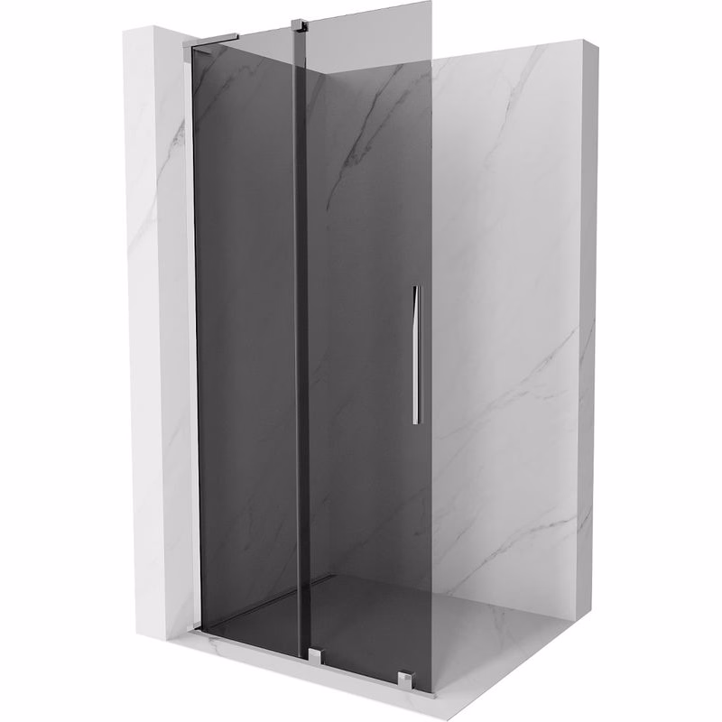 MEXEN/S - Velar L Sprchová zástena posuvná Walk-in 110 x 200, grafit 8 mm, chróm 871-110-003-43-01