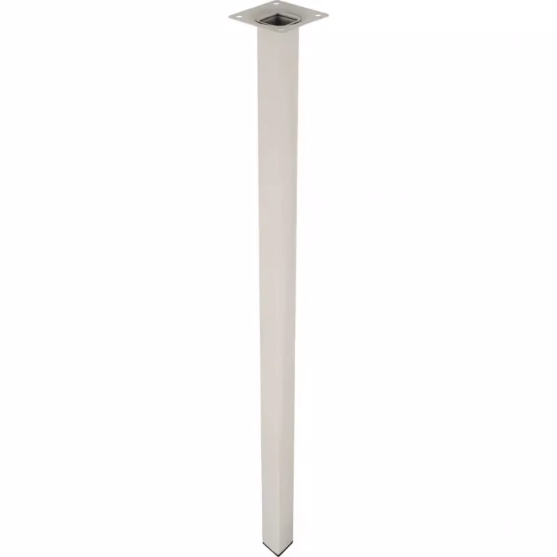 Štvorcová nábytková noha 70 cm biela