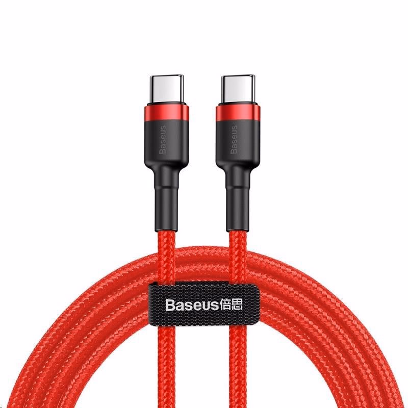 Baseus Cafule Series nabíjací / dátový kábel USB-C na USB-C PD2.0 60W Flash 2m, červená