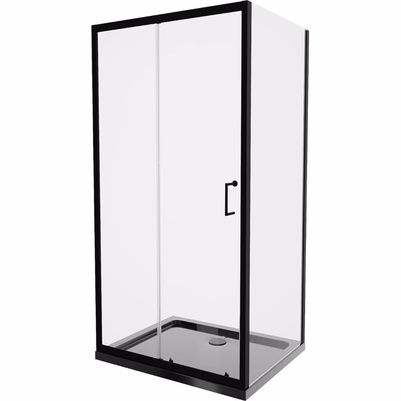 MEXEN/S - Apia Sprchovací kút 120x100, transparent, čierna + vanička so sifónom 840-120-100-70-00-4070B