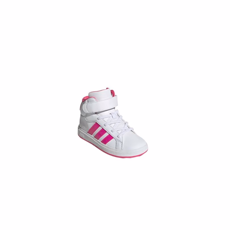 Dievčenská rekreačná obuv ADIDAS Grand Court Mid K cloud white shock pink grey two